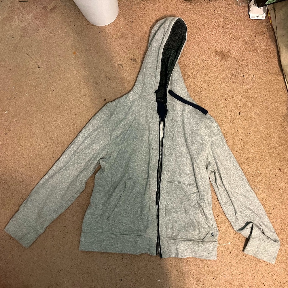 Plain Grey Zip Up Sweatshirt